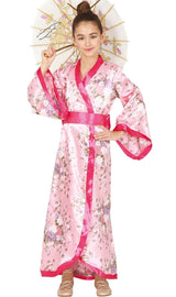 Fiesta Guirca Child Japanese Kimono Fancy Dress 7-9 Years Pink