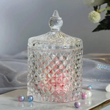 Elegant Crystal Storage Jar with Lid H14cm