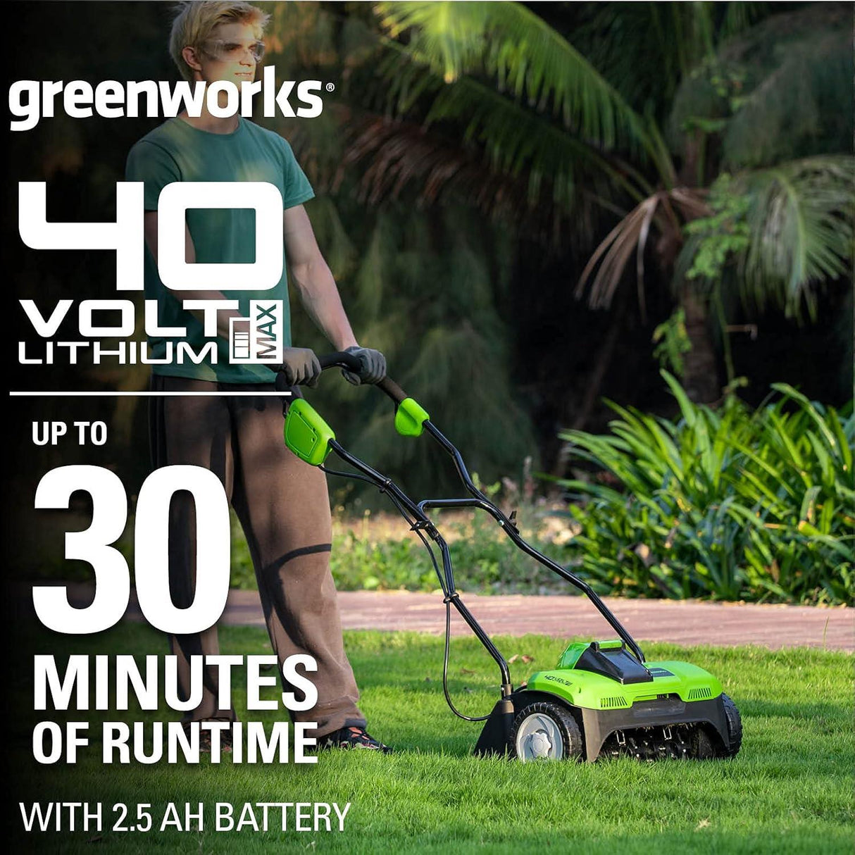 Greenworks 40V Dethatcher 35cm includes 2.5Ah Battery