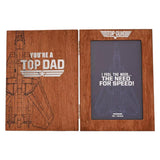Top Gun Top Dad Folding Photo Frame Brown