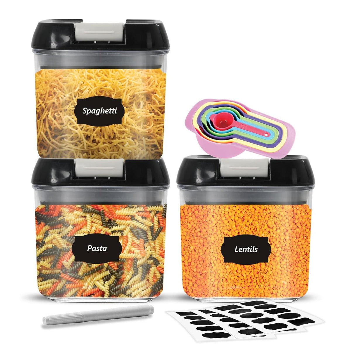 3 Piece 0.5L Food Storage Lock N Fresh Stackable Containers