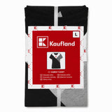 Kaufland Women's Black Grey and White 100% Cotton T-Shirt Size L