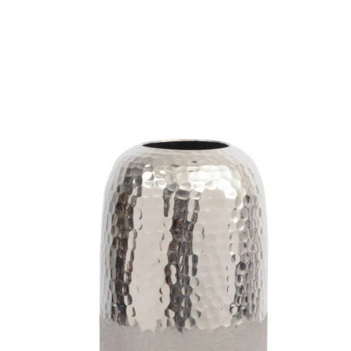Hammered Silver Modern Aluminium Large Vase