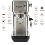 Ariete Slim Metal Espresso Coffee Maker 1300W Brushed Stainless Steel