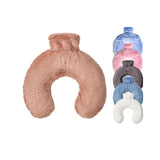 Luxury Hot Water Bottle with Faux Fur Cover Medium 1.8L Dusty Pink