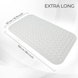 Non-Slip Durable Bath Shower Mat with Suction Cups 40cm x 100cm White