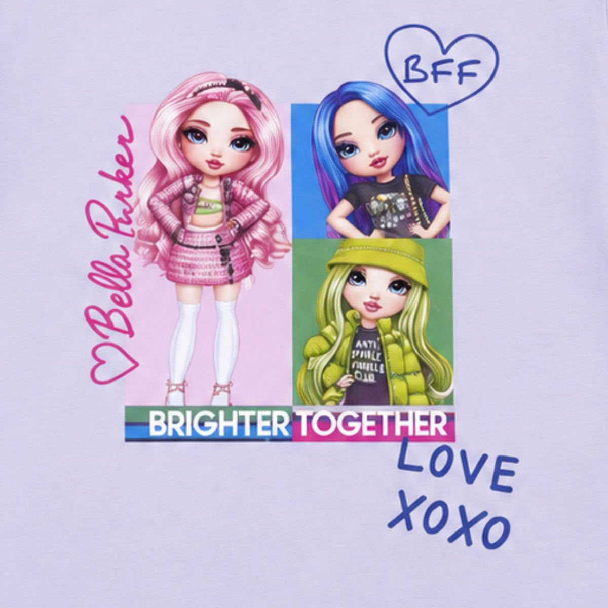 Rainbow High Girls' Long Sleeve Top Love XOXO Size 9-10 Years Lilac