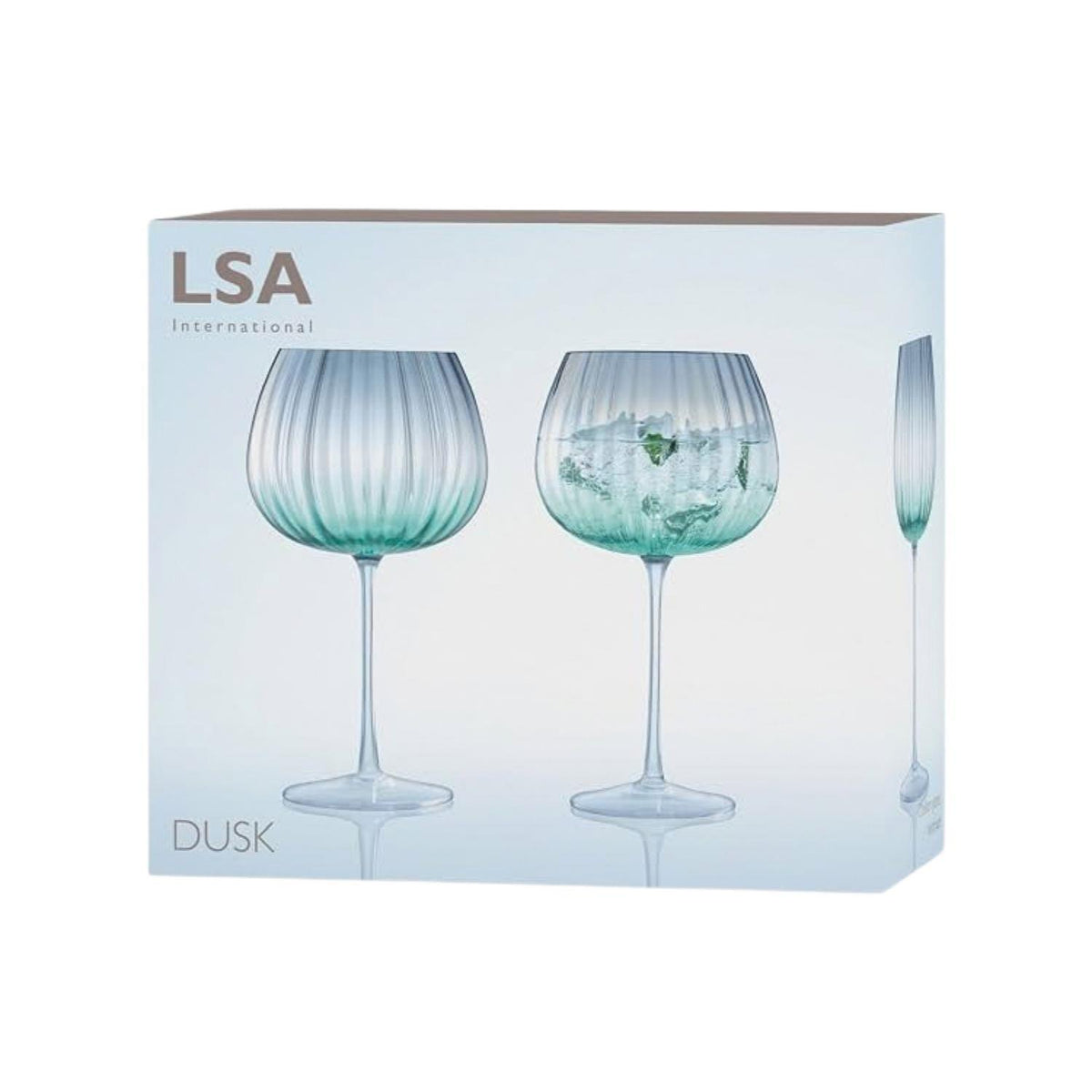 LSA Dusk Balloon 650ml Goblet Set of 2 Green Grey