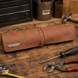 Top Gun PU Leather Tool Wrap Tan