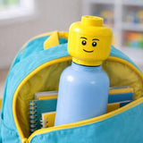 LEGO Head Water Bottle 0.4L Kids School Drink Flask H25cm Light Blue