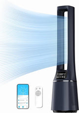 Midea MBF150BSUK 2-in-1 Bladeless Tower Fan 10 Speed Settings Dark blue