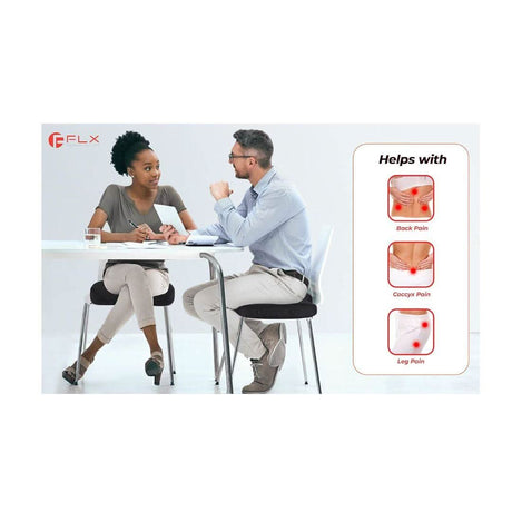Orthopedic memory foam seat cushion used on chairs to help relieve back pain coccyx pain and leg pain