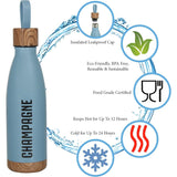 Insulated Stainless Steel 500ml Water Bottle Hot and Cold Blue