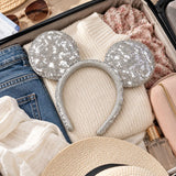 Women's Disney Mickey Mouse Silver Sequin Ears Headband