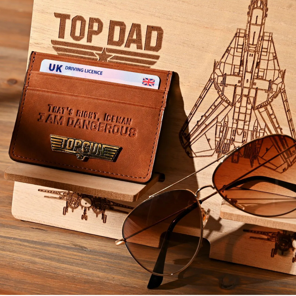 Top Gun Card Holder Wallet Tan