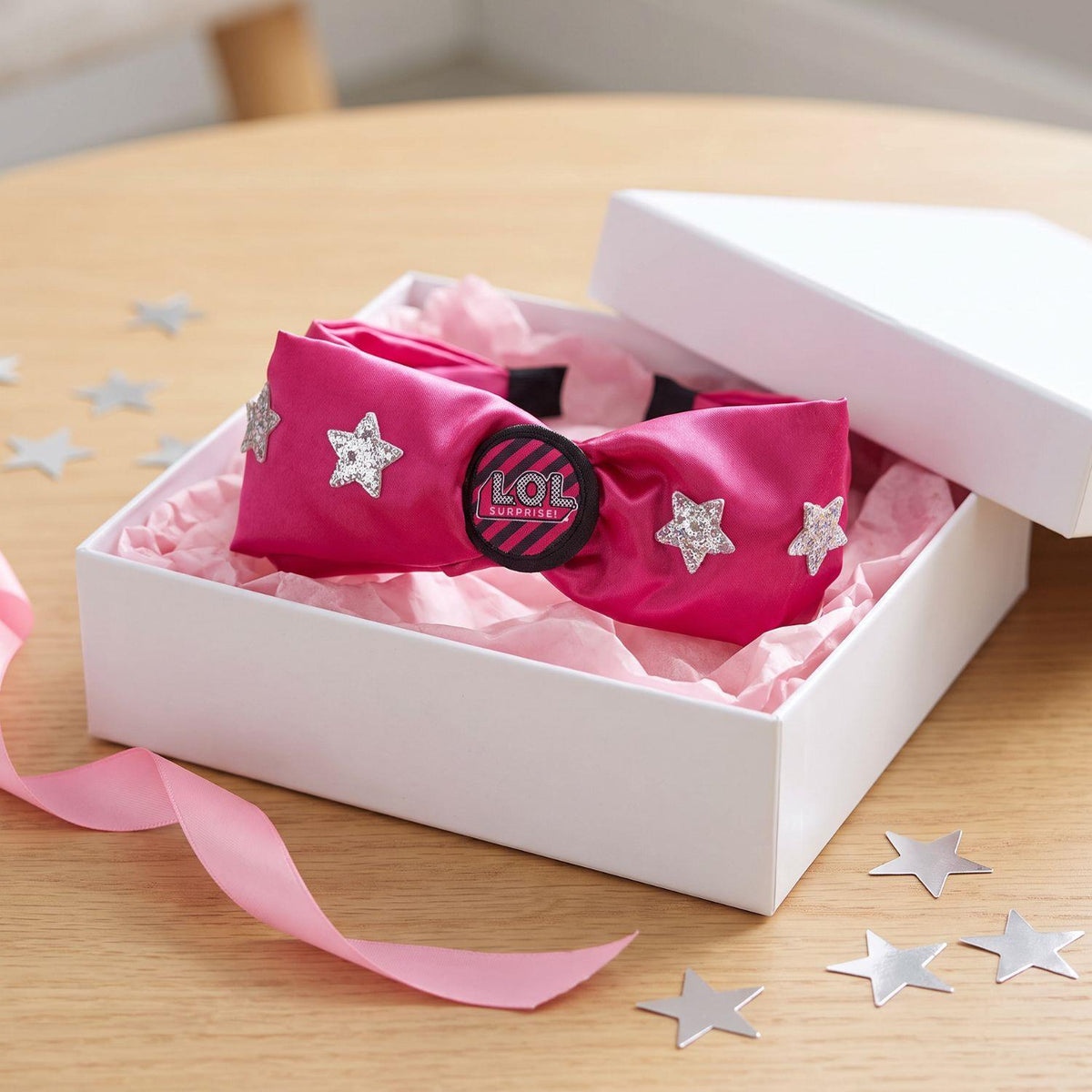 L.O.L. Surprise! Girls Headband with Silver Glitter Stars One Size Pink