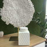 Embossed Diamond Glossy Ceramic Lidded Jar H23cm