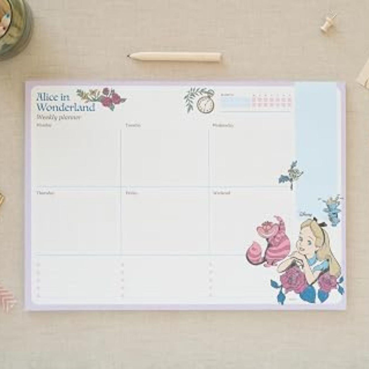 Disney Alice in Wonderland A4 Weekly Planner Notepad