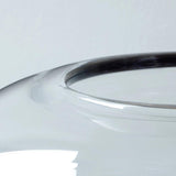 LSA Oblate Glass Vase Lantern 28cm with Walnut Base Clear