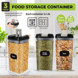 3 Piece 1.2L Food Storage Lock N Fresh Stackable Containers