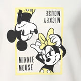 Women's Mickey & Minnie Mouse Jumper 100% Cotton French Terry Size L White