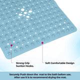 Non-Slip Durable Bath Shower Mat with Suction Cups 53cm x 53cm Blue
