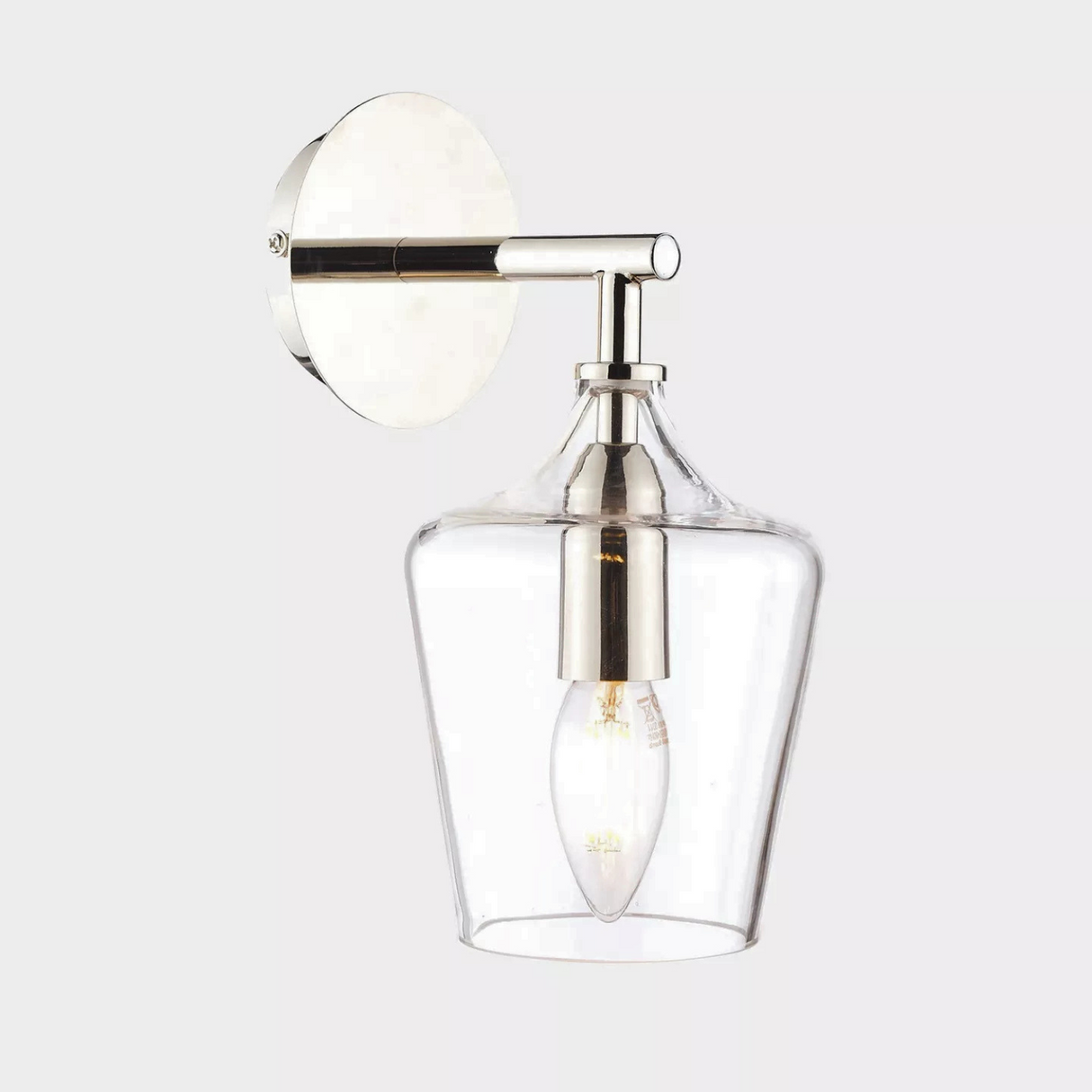Laura Ashley Ockley Wall Light Polished Chrome & Glass