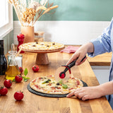 Tefal Ingenio Premium Pizza Cutter Non-Scratch Kitchen Tool Black and Red