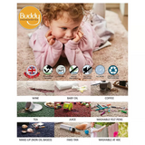 Soft Long Pile Non-Slip Rug with Rubber Backing Beige