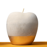 Modern Concrete Apple and Pear Decorative Ornament Set with Gold Detail