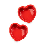Peugeot For You Heart Shaped Ceramic Dish 13.5cm Set of 2 Red