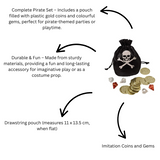 Pirate Pouch with Plastic Gold Coins & Gems