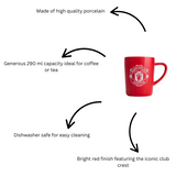 Manchester United Melitta Porcelain Crest 290ml Mug with Gift Box Red