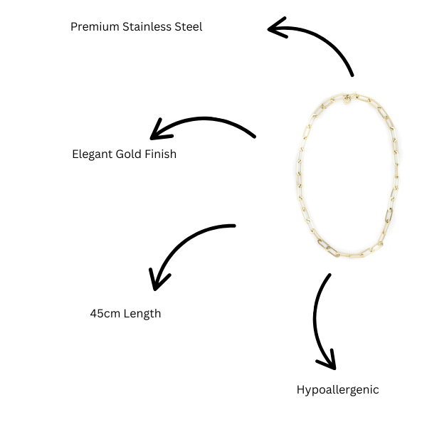 Meye Stylish Stainless Steel Gold Finish Necklace 45cm