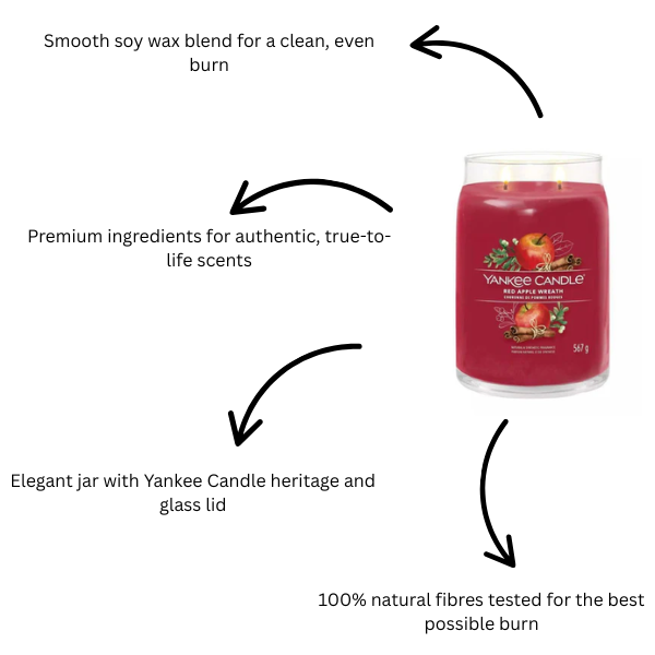 Yankee Candle Signature Red Apple Wreath Large Jar Red 567g