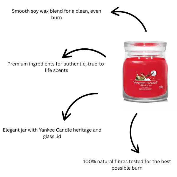 Yankee Candle Signature Christmas Eve Scent Medium Jar Red 368g