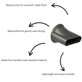 Smoothing Nozzle for Dyson Supersonic Hair Dryer Attachment Tool Grey