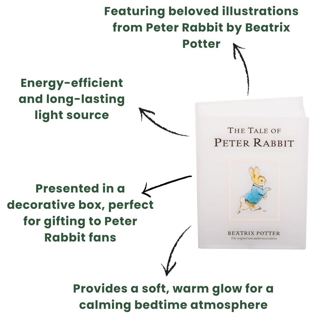 Peter Rabbit Illuminated Book Shaped Light  120 x 40 x 160mm