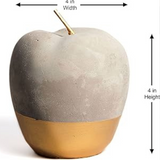 Modern Concrete Apple and Pear Decorative Ornament Set with Gold Detail