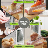 2-Way Stainless Steel Food Grater with 480ml Measuring Box