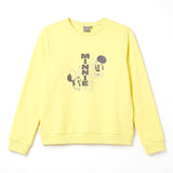 Women's Mickey & Minnie Mouse Jumper 100% Cotton French Terry Size S Yellow
