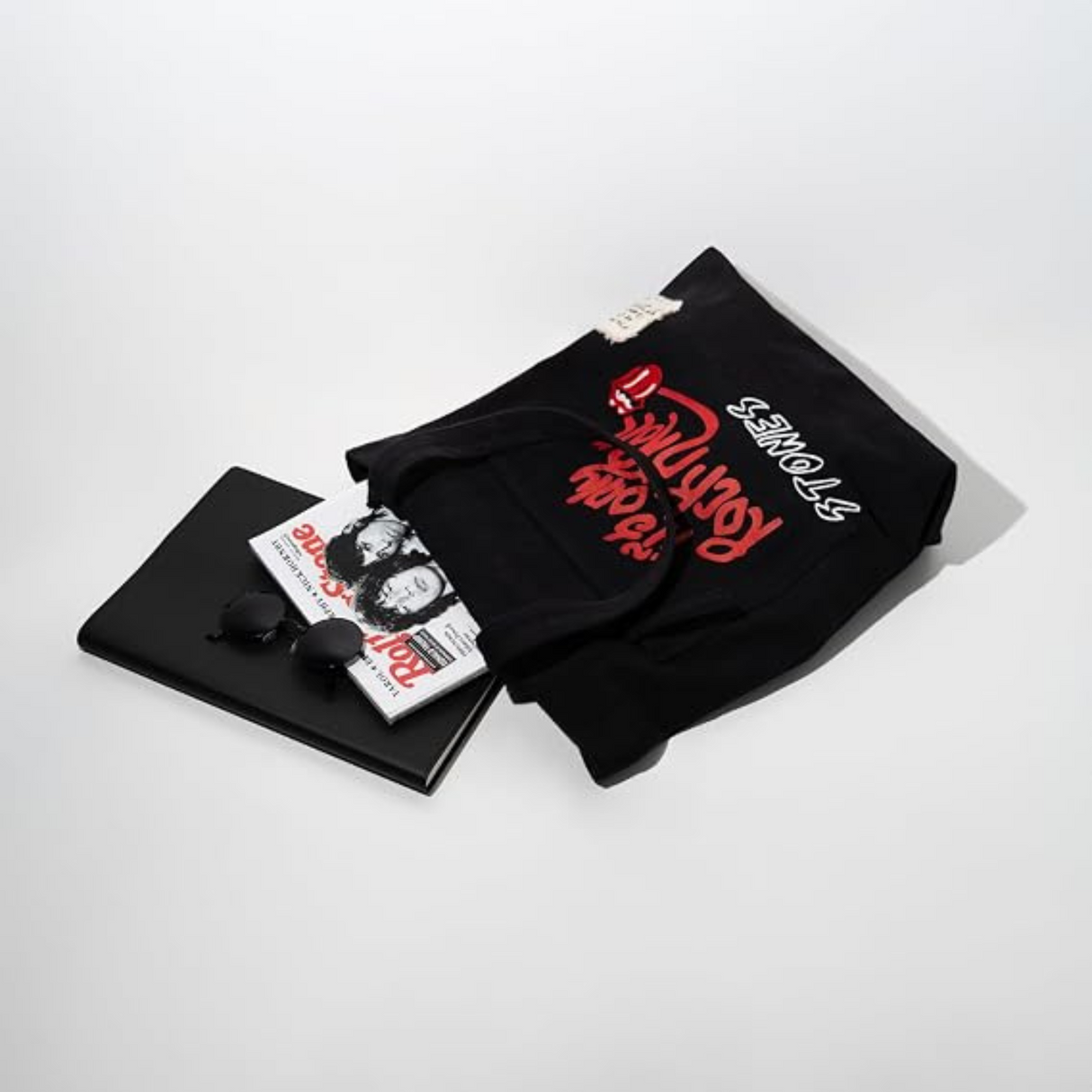 The Rolling Stones Premium Cotton Tote Shopping Bag Black