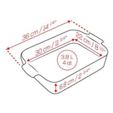 Peugeot Appolia Rectangular Ceramic Dish 36cm Blue