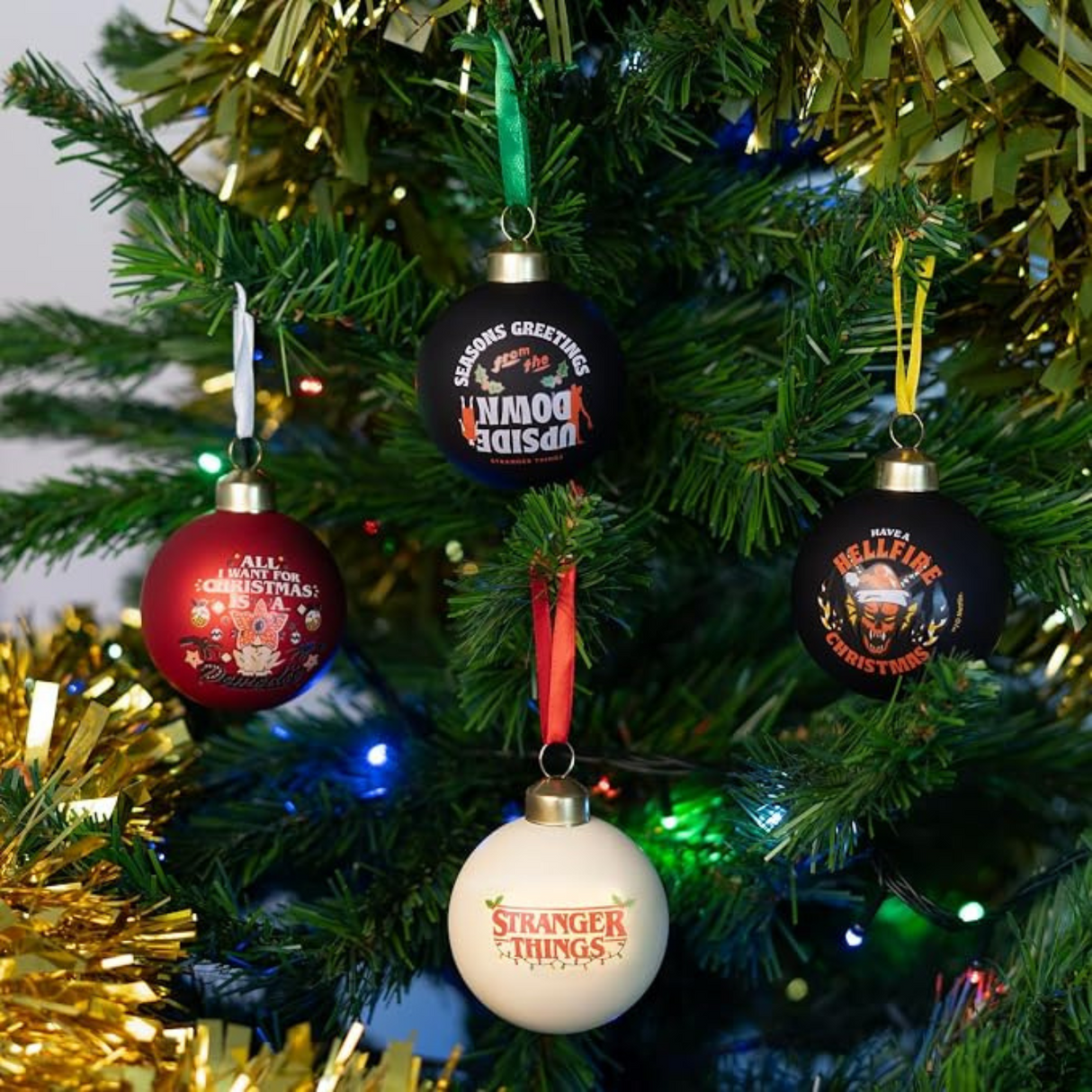 Stranger Things Set of 4 Christmas Baubles Multi