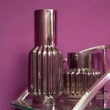 Small Silver Metallic Bolt Vase H20cm
