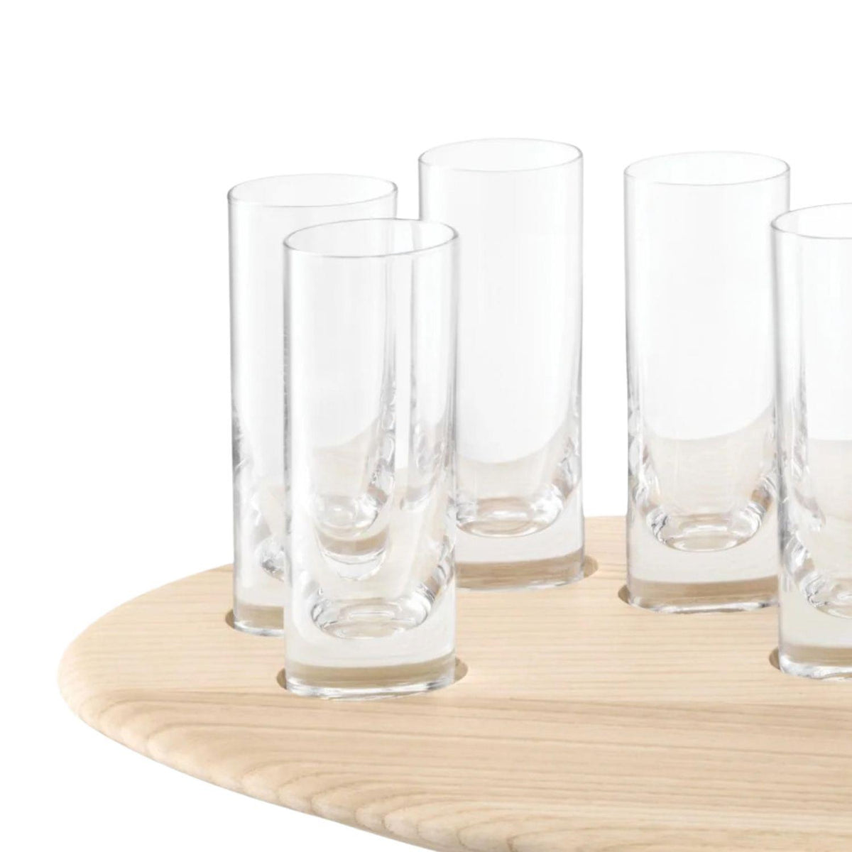 LSA Palette 10-Piece Shot Glass Set with Ash Wood Serving Tray