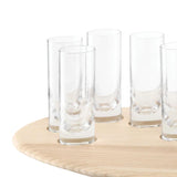 LSA Palette 10-Piece Shot Glass Set with Ash Wood Serving Tray