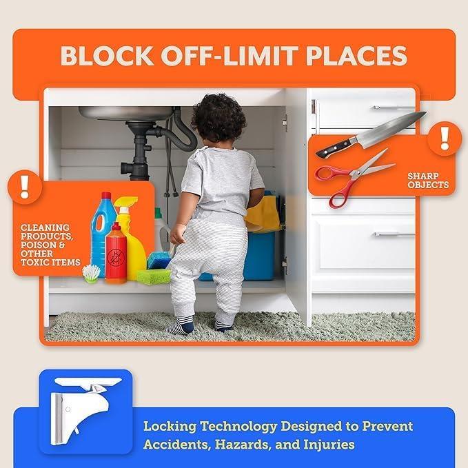 BYTO Magnetic Multi Child & Baby Safety Cupboard Locks White