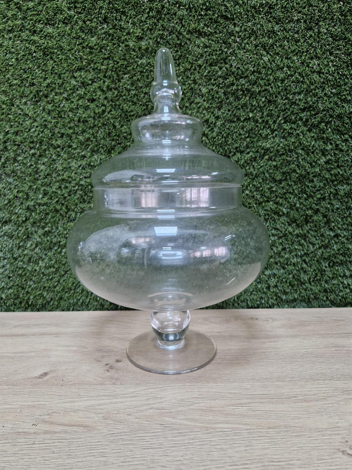Clear Glass Apothecary Jar with Lid Decorative Storage Approx 33cm