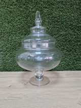 Clear Glass Apothecary Jar with Lid Decorative Storage Approx 33cm